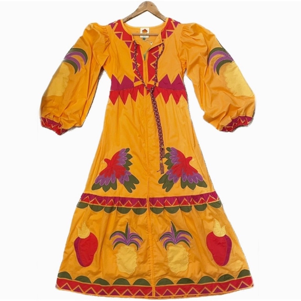 Farm Rio Patchwork Cotton Maxi Dress Small